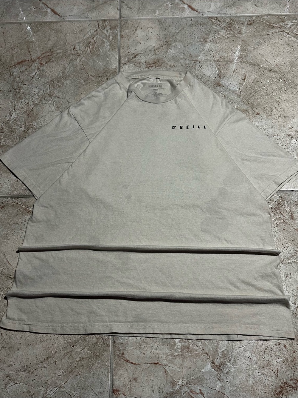 O'Neill Men's Short Sleeve Tee in Light Cream with Small Logo
